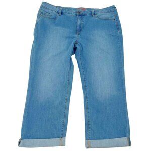 Santana Jeans Women's Light Blue Denim Mid Rise Capri | Size 18